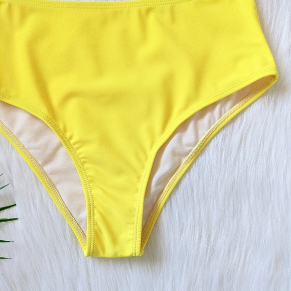Bright Yellow high waisted bikini bottom - Picture 4 of 5